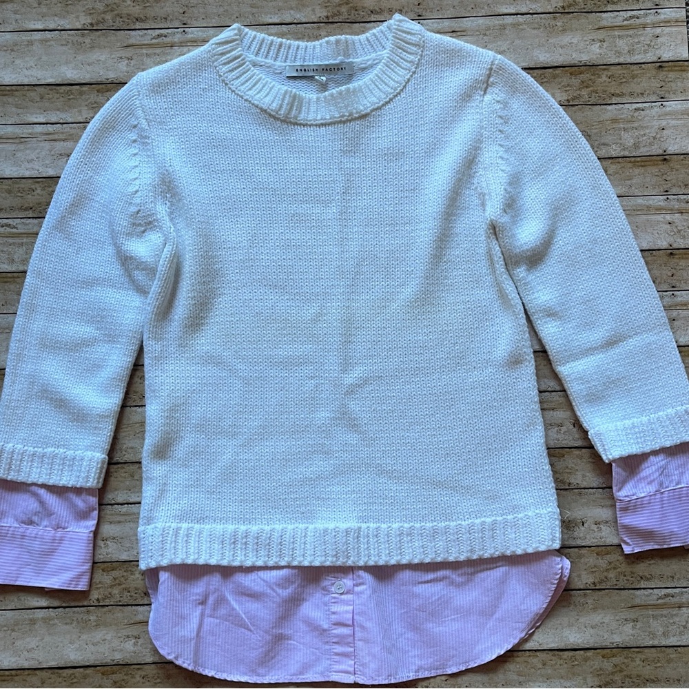 English Factory Built-In Oxford Shirt Sweater